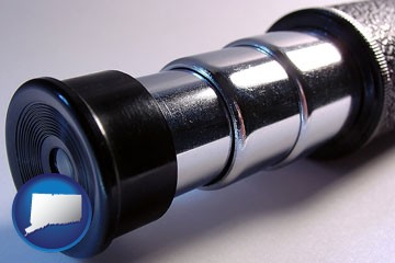 a telescope eyepiece - with Connecticut icon