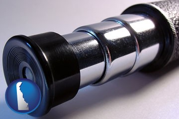a telescope eyepiece - with Delaware icon