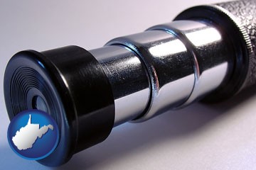 a telescope eyepiece - with West Virginia icon