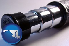 maryland map icon and a telescope eyepiece